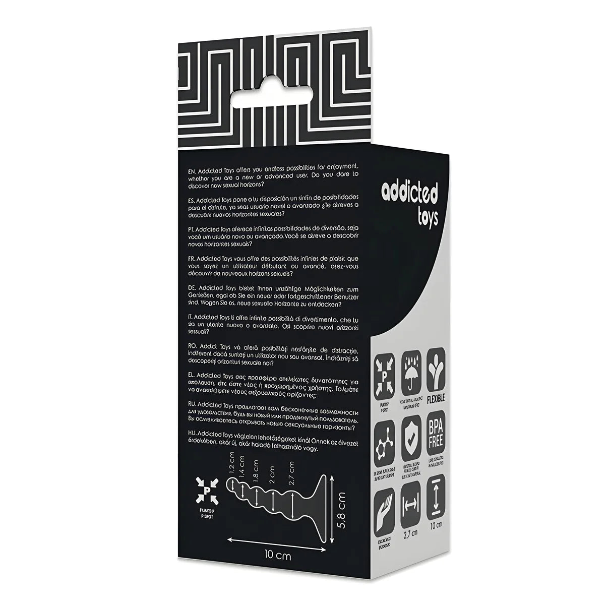 addicted toys plug sexuel anal 10 cm noir