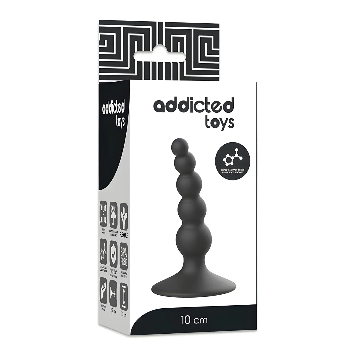 addicted toys plug sexuel anal 10 cm noir