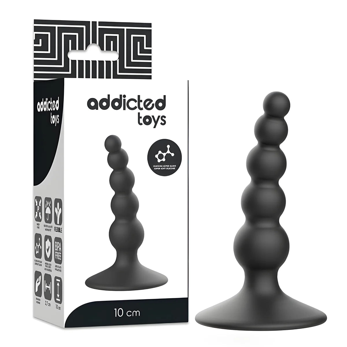 addicted toys plug sexuel anal 10 cm noir