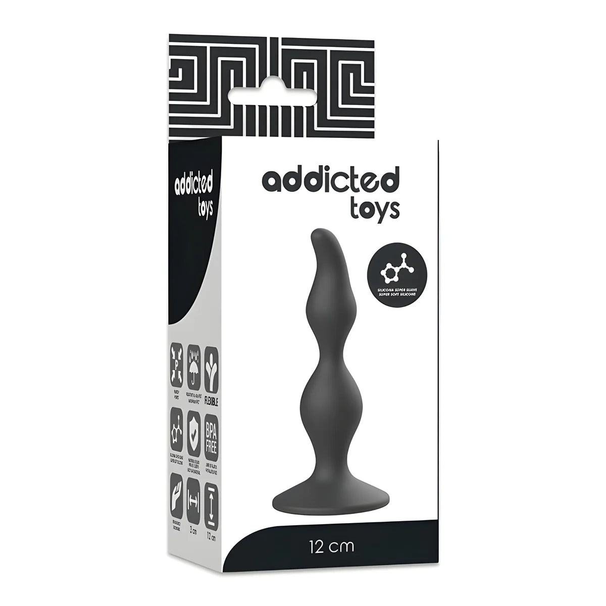 addicted toys plug sexuel anal 12 cm noir