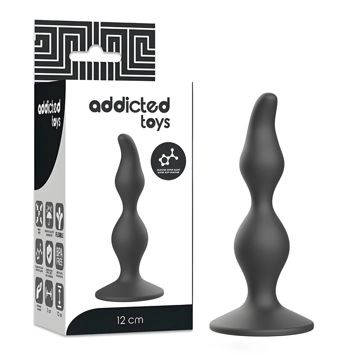 addicted toys plug sexuel anal 12 cm noir