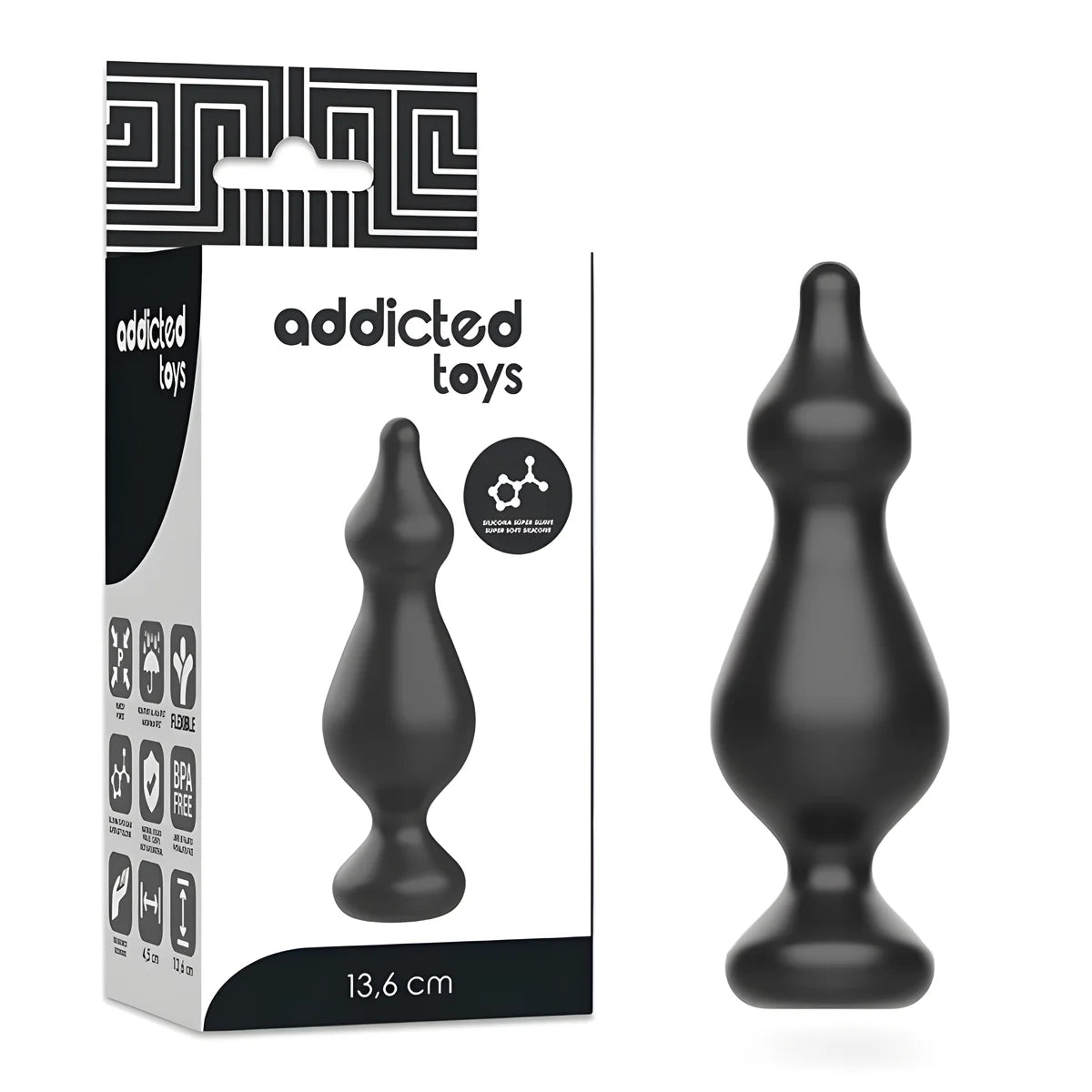 addicted toys plug sexuel anal 13 6 cm noir