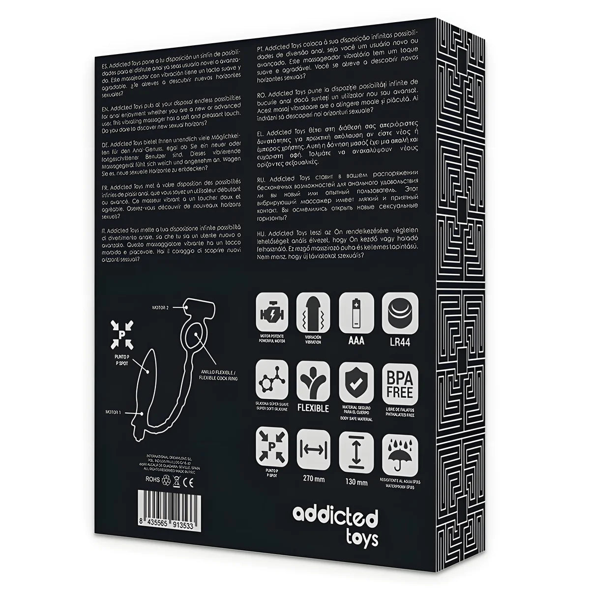 addicted toys plug anal avec anneau vibrant