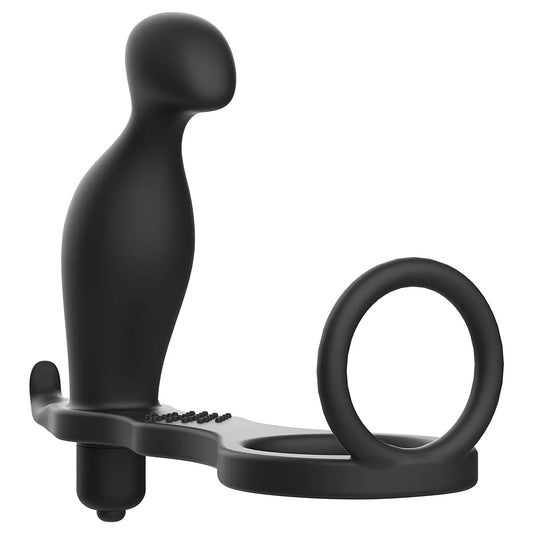 addicted toys plug anal avec anneau en silicone noir 12 cm