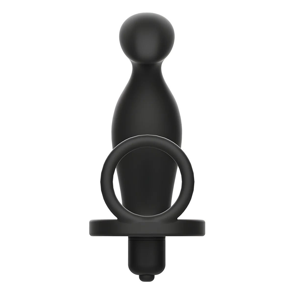 addicted toys plug anal avec anneau en silicone noir 12 cm