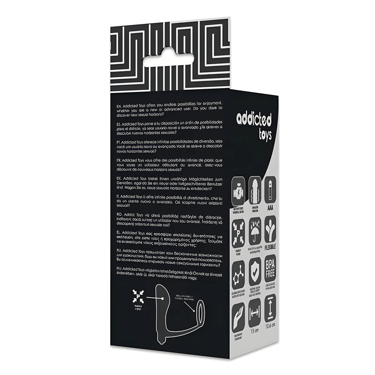 addicted toys plug anal vibrant avec anneau penis