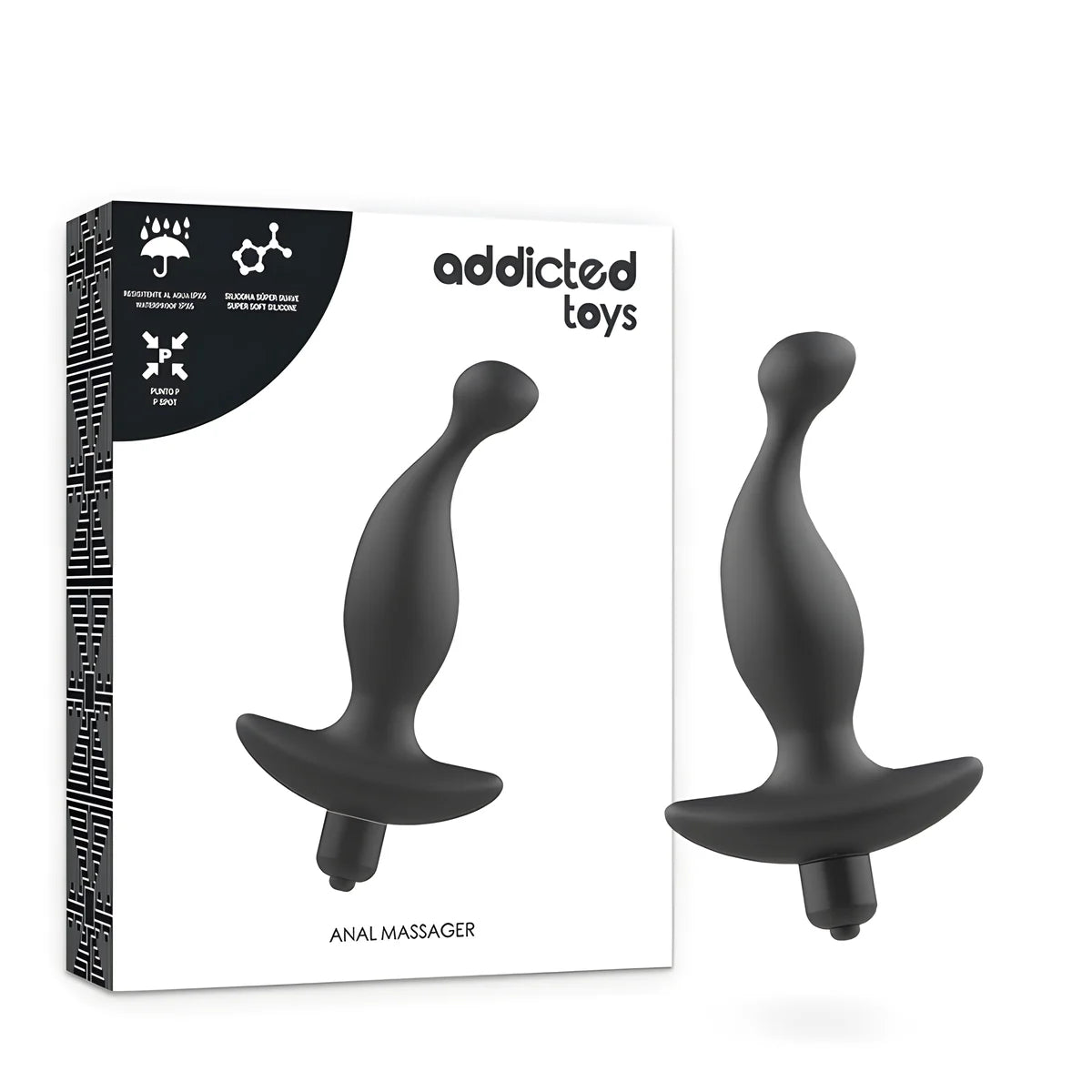 addicted toys masseur anal avec vibration noire modele 1