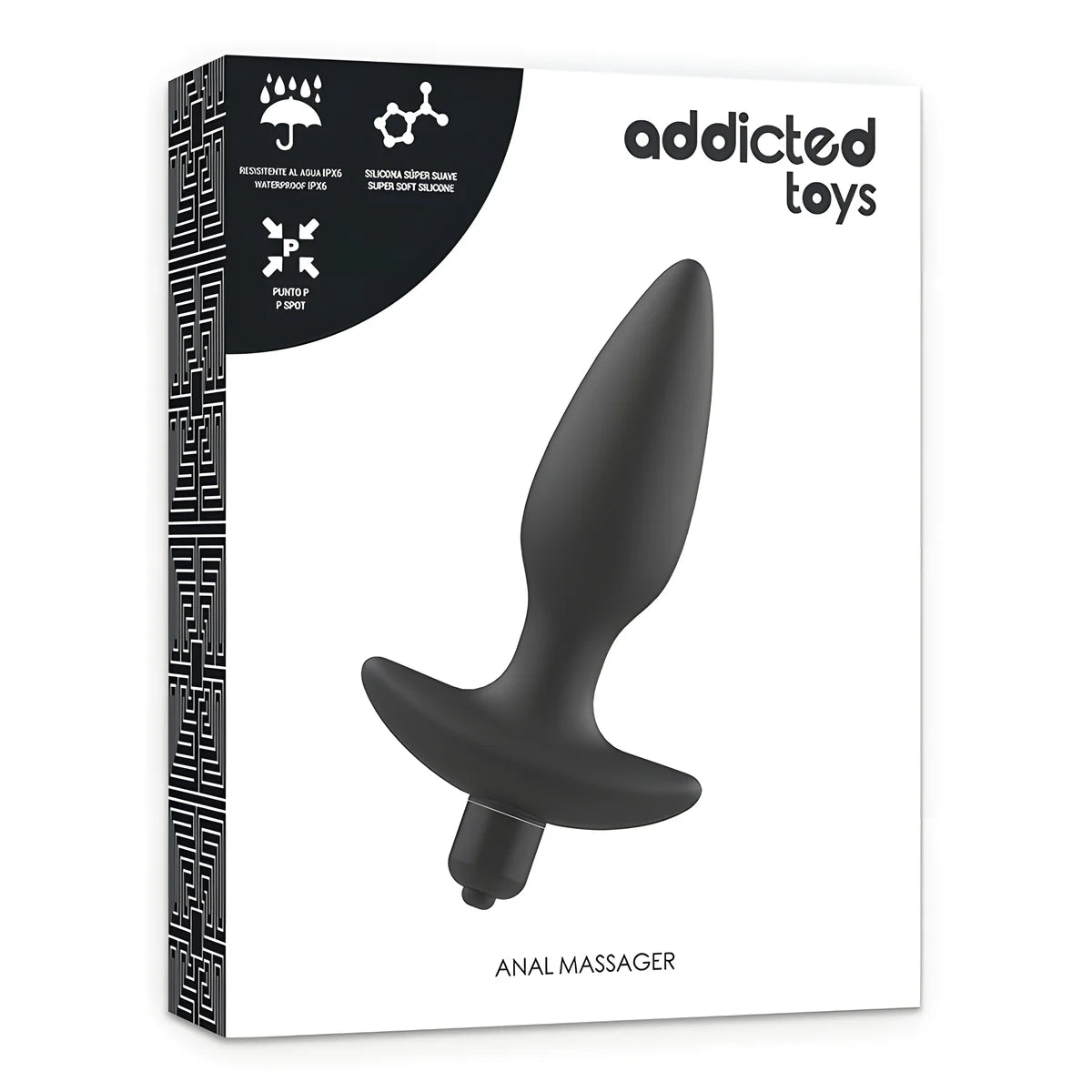 addicted toys massager plug anal avec vibration noir