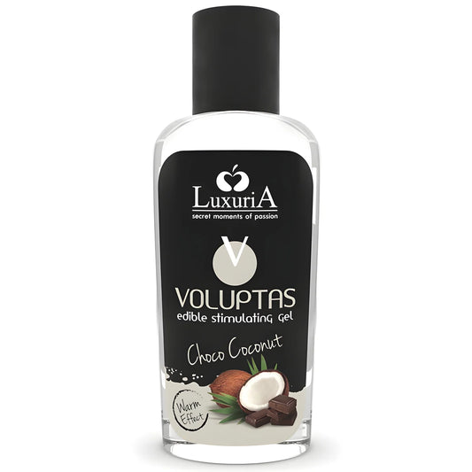 intimateline luxuria voluptas gel de massage comestible effet chauffant noix de coco et creme 100 ml