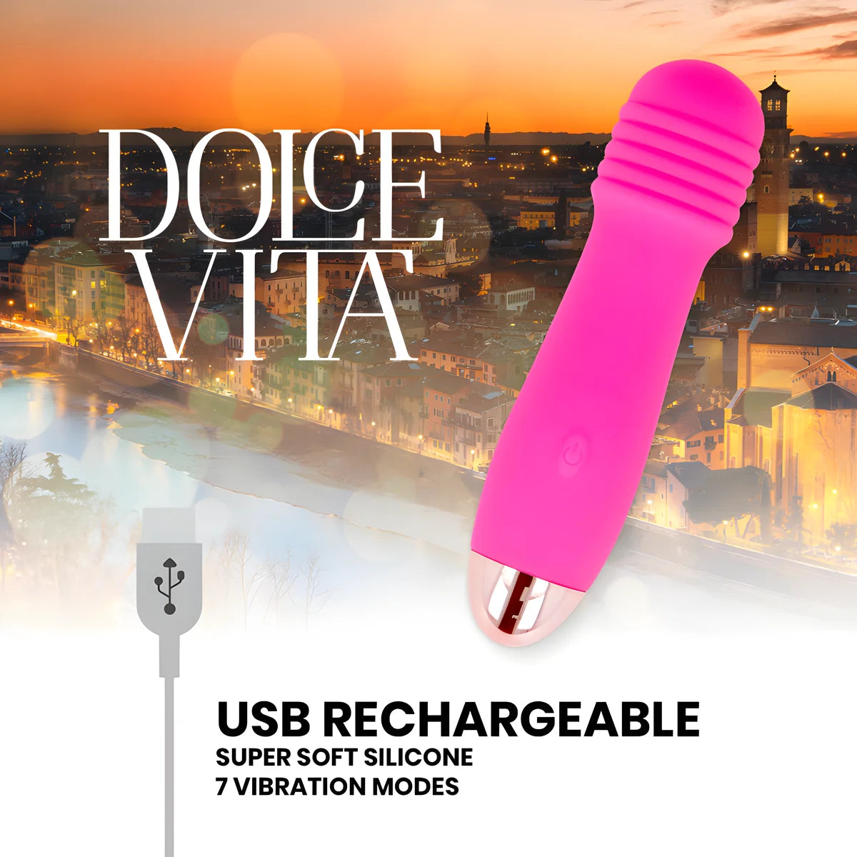 dolce vita vibrateur rechargeable trois rose 7 vitesses