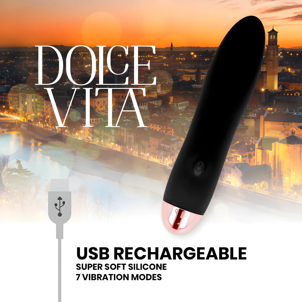 dolce vita vibrateur rechargeable quatre noir 7 vitesses