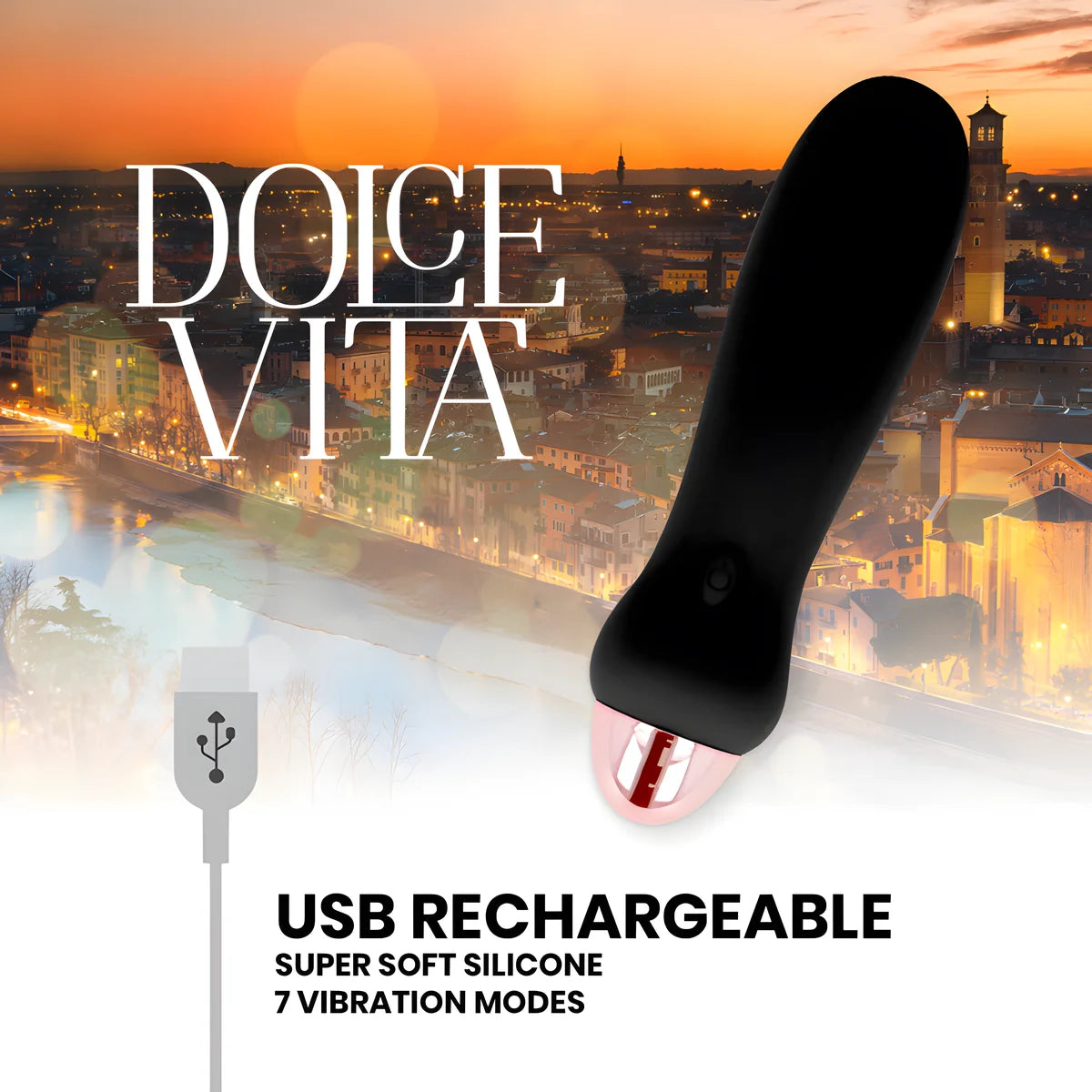 dolce vita vibrateur rechargeable cinq noir 7 vitesses
