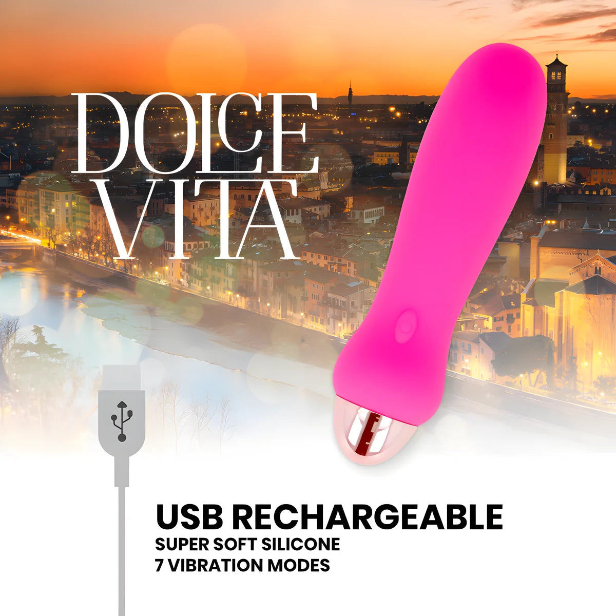 dolce vita vibrateur rechargeable cinq rose 7 vitesses