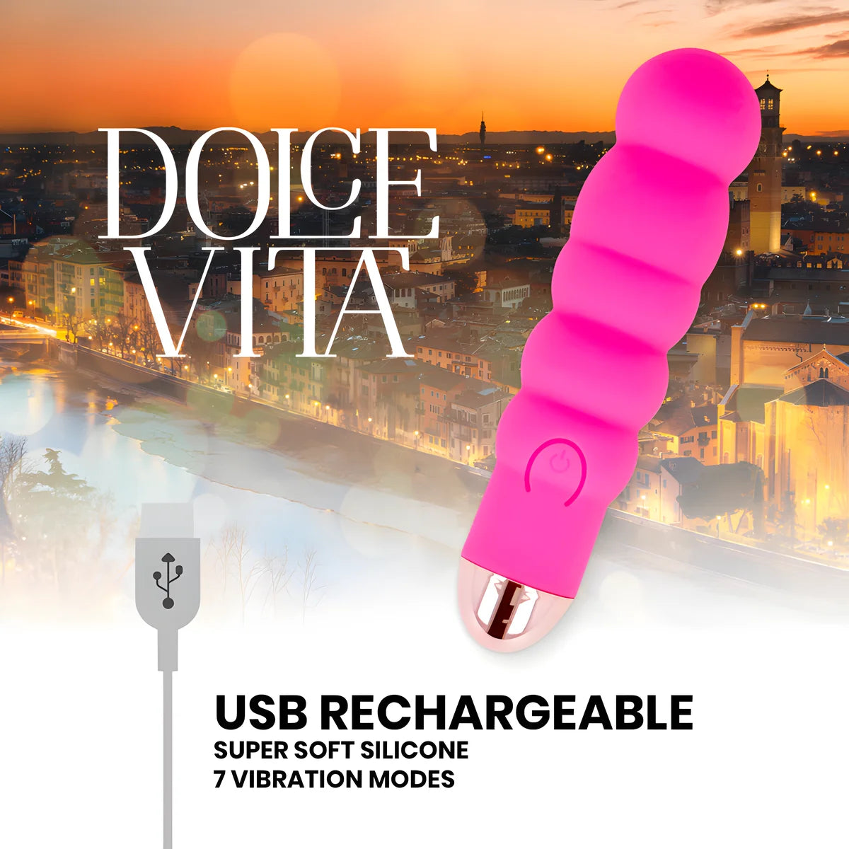 dolce vita vibrateur rechargeable six rose 7 vitesses