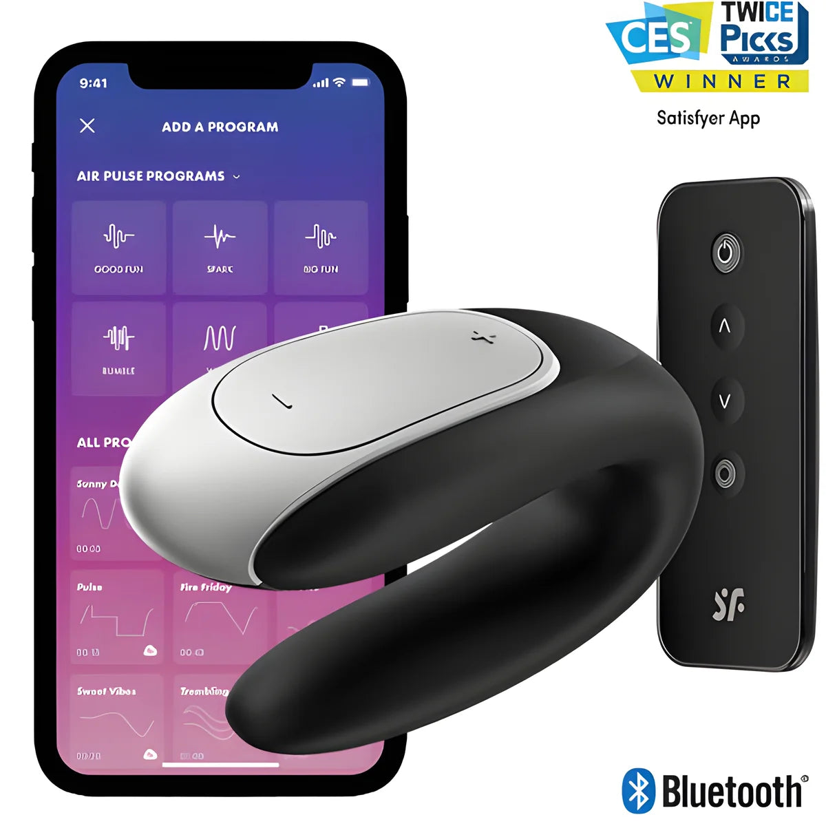 satisfyer vibrateur partenaire double fun noir