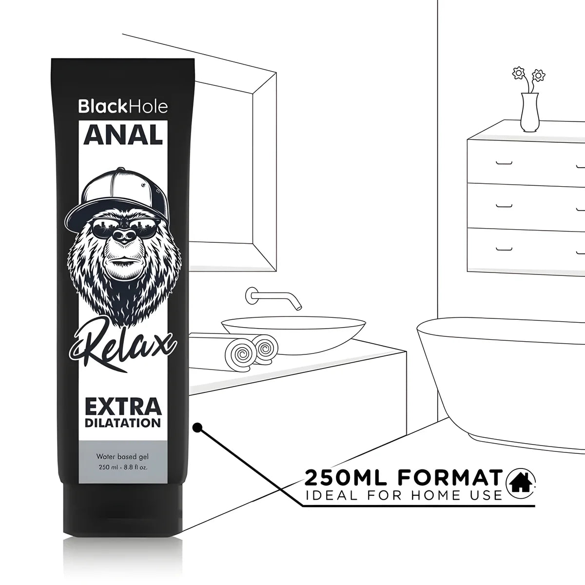 black hole gel a base deau dilatation anale 250 ml