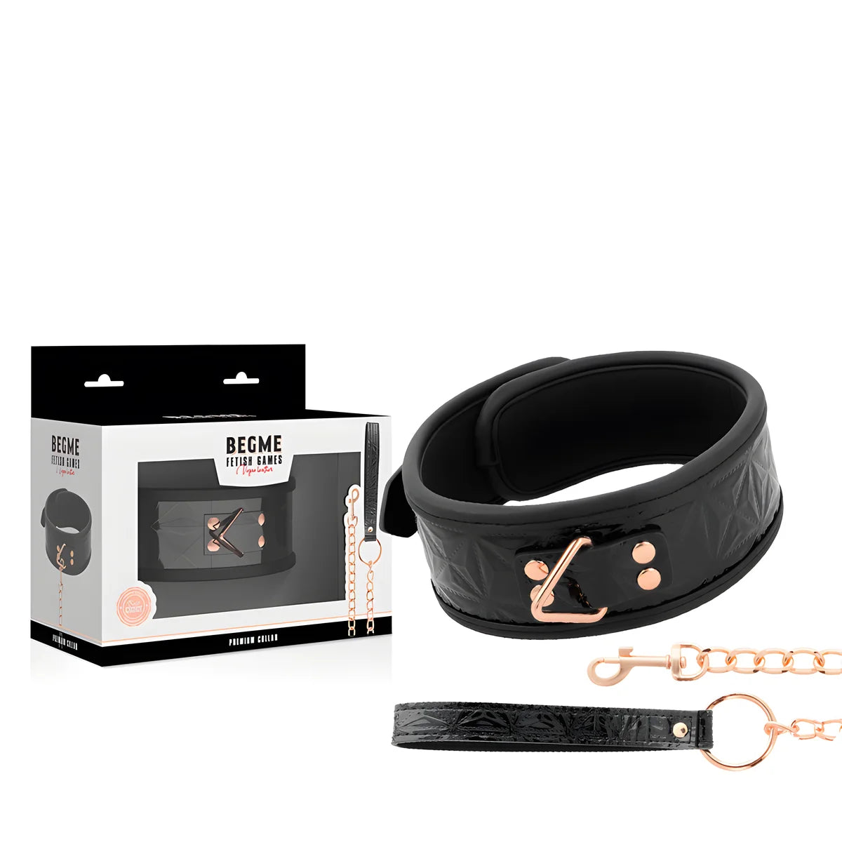 begme black edition premium collier en cuir vegan