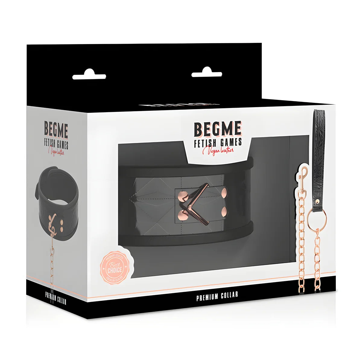 begme black edition premium collier en cuir vegan