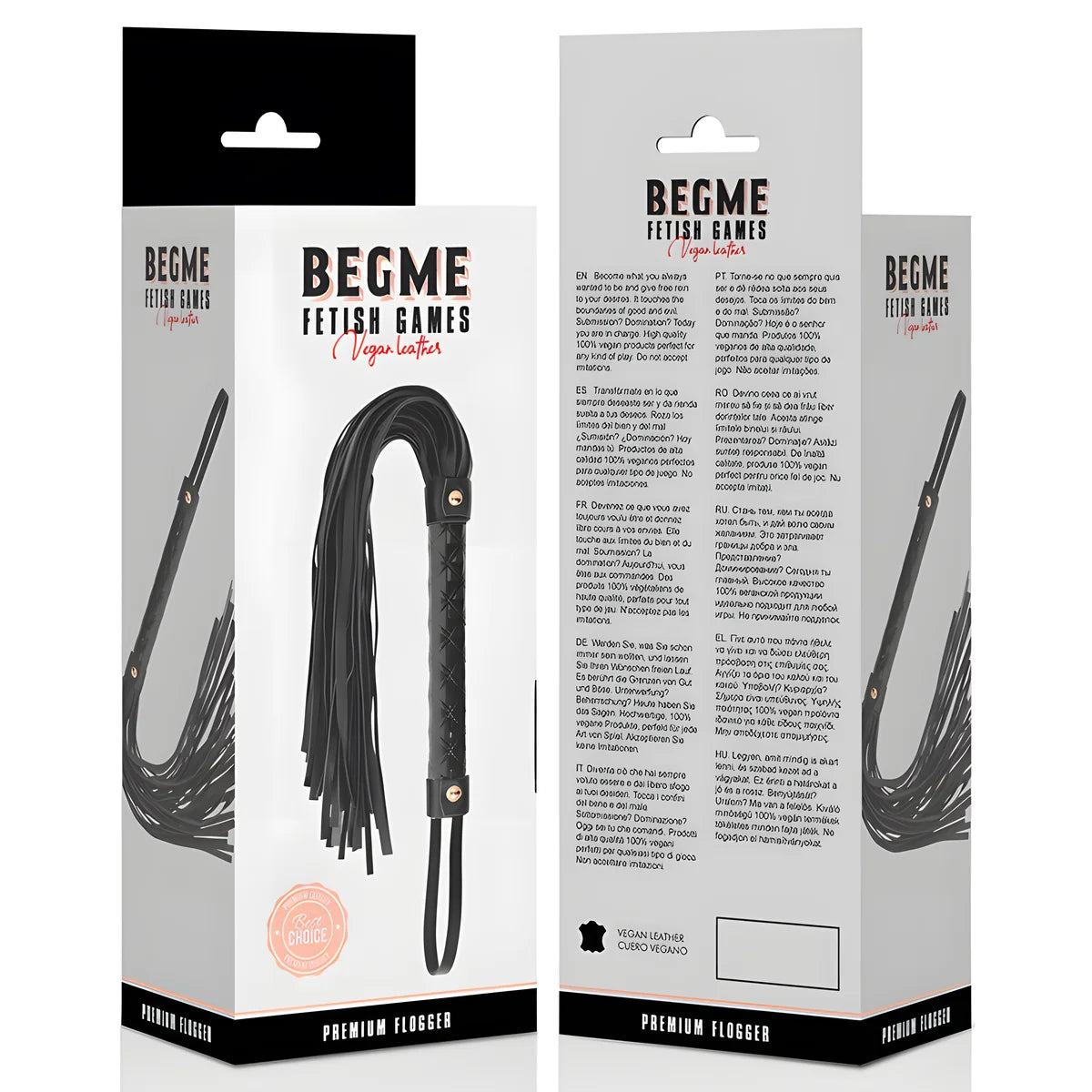 begme black edition flogger en cuir vegan