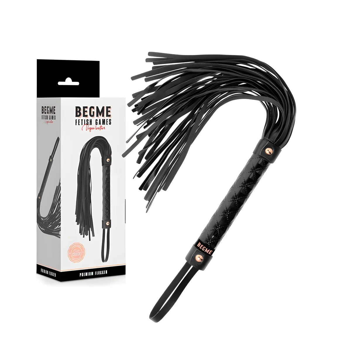 begme black edition flogger en cuir vegan