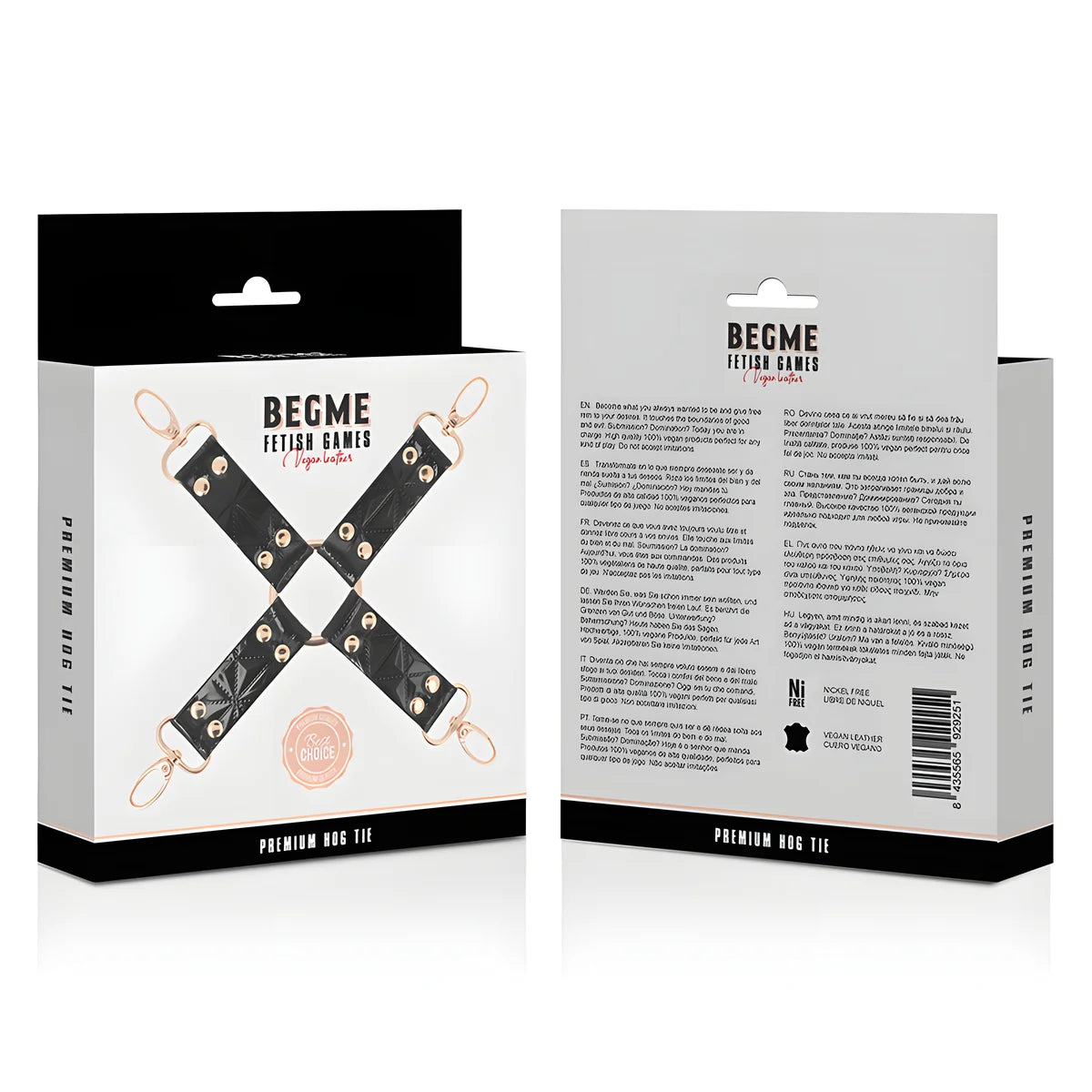 begme black edition cravate en cuir vegan