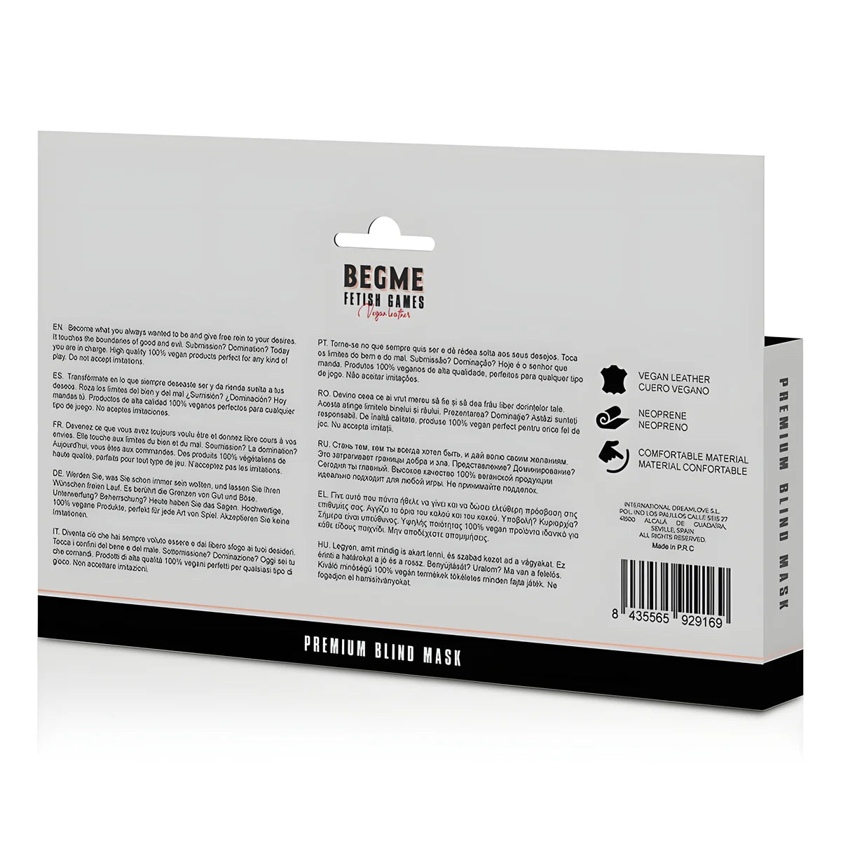 begme masque aveugle premium edition rouge avec doublure en neoprene