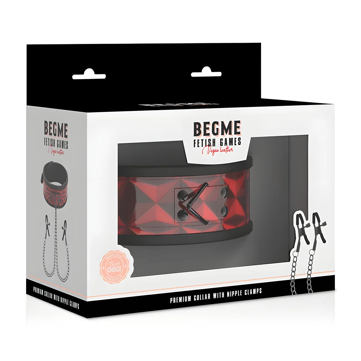begme collier edition rouge avec pinces telemon avec doublure en neoprene