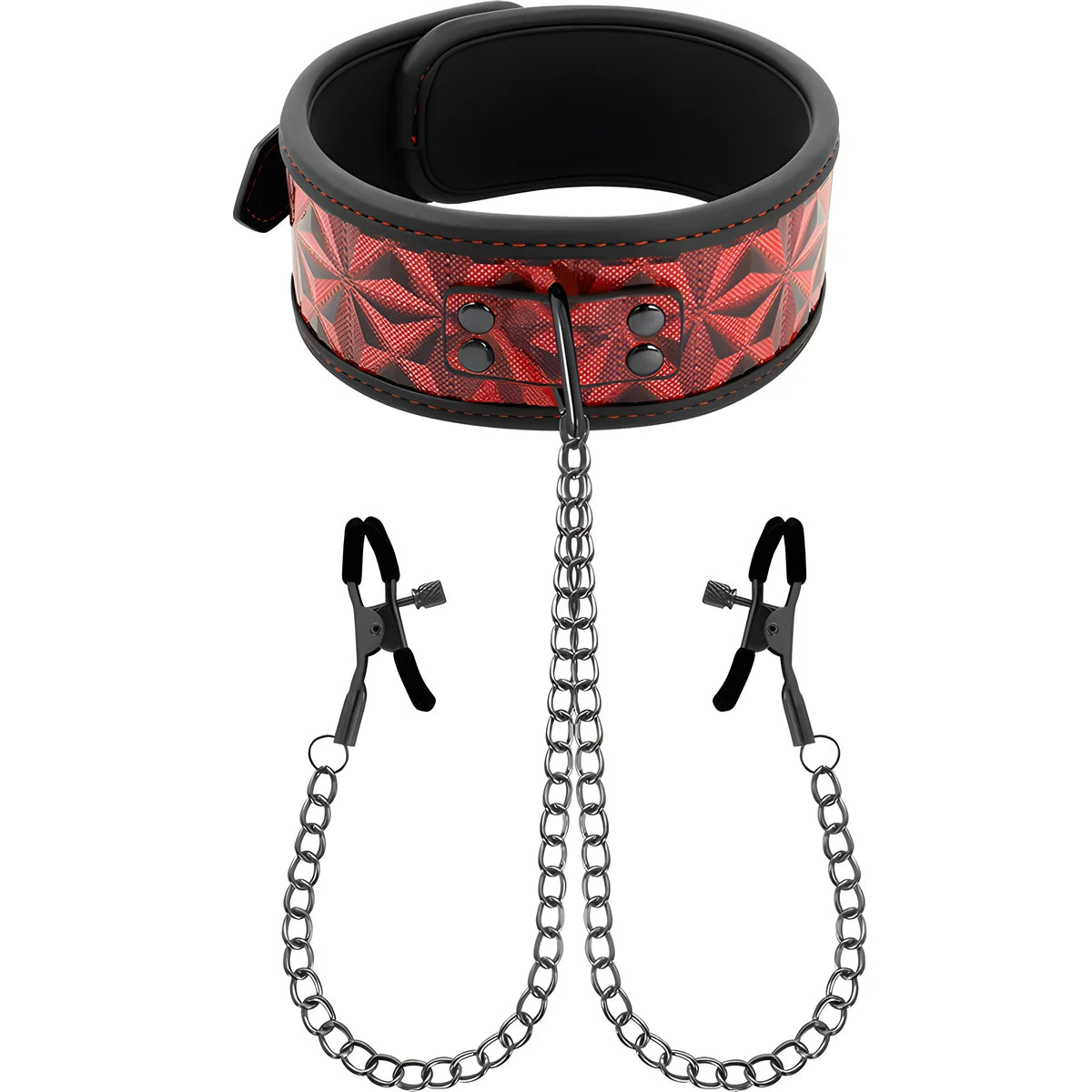 begme collier edition rouge avec pinces telemon avec doublure en neoprene