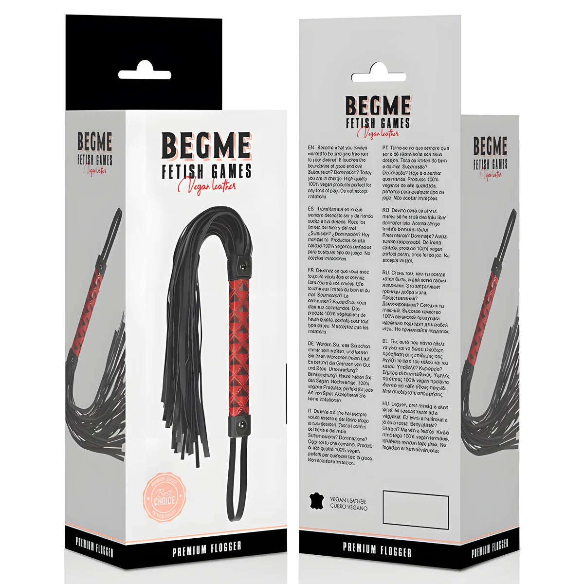 begme flogger en cuir vegan edition rouge
