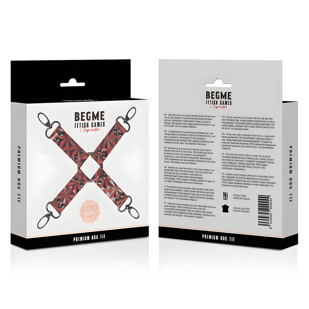 begme cravate de porc en cuir vegan premium edition rouge