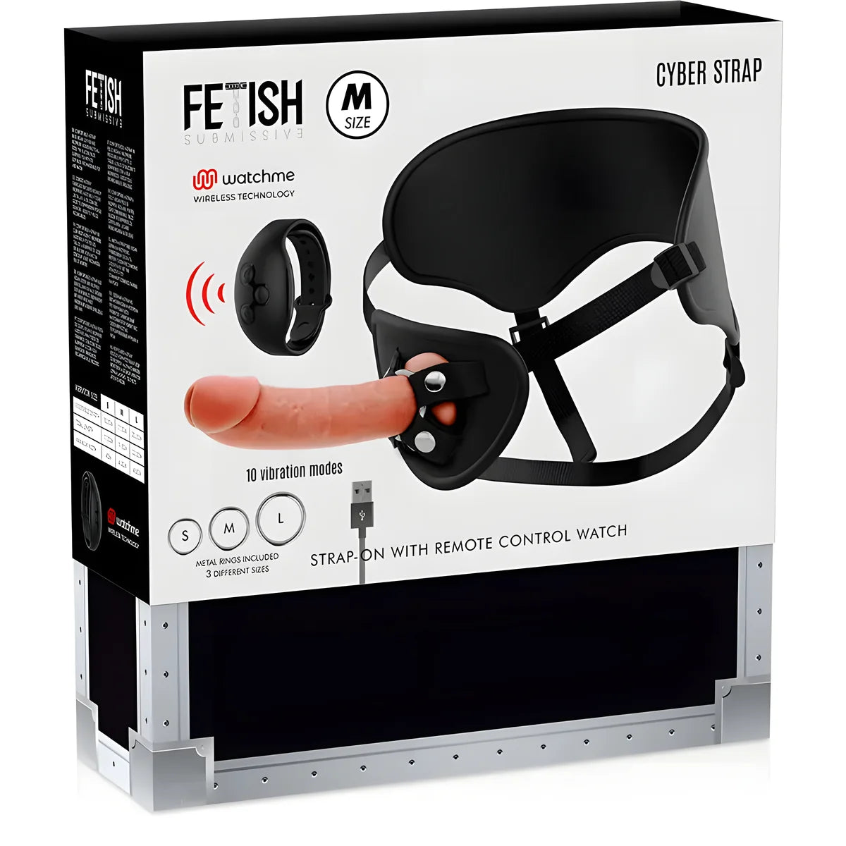 fetish submissive cyber strap harnais avec telecommande dildo watchme m technologie