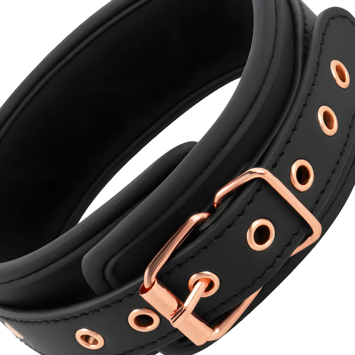 coquette chic desire collier fantaisie en cuir vegan avec bracelet et doublure en neoprene