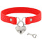 coquette chic desire collier en cuir vegan rouge avec accessoire coeur avec cl
