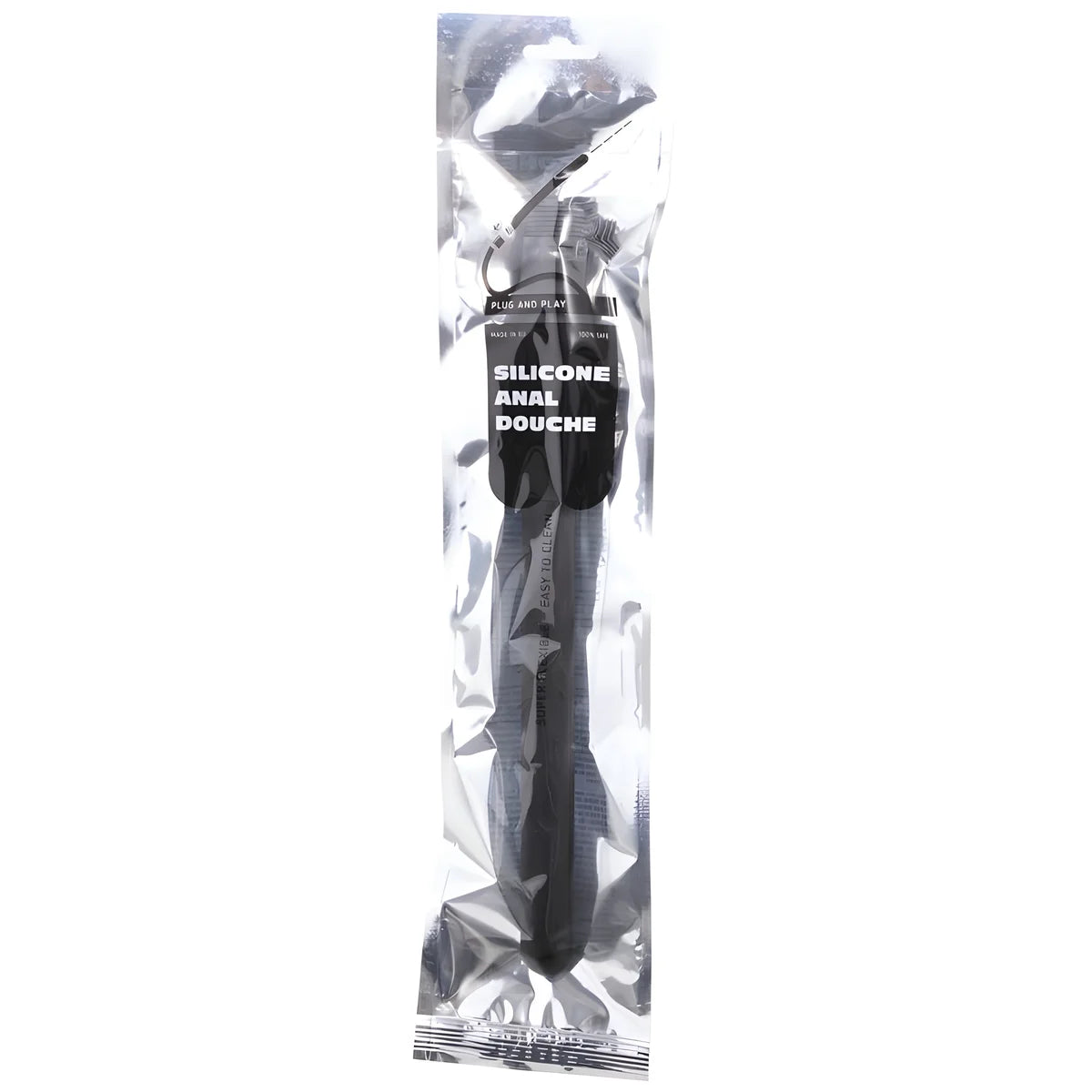 all black douche anal en perles silicone 27 cm
