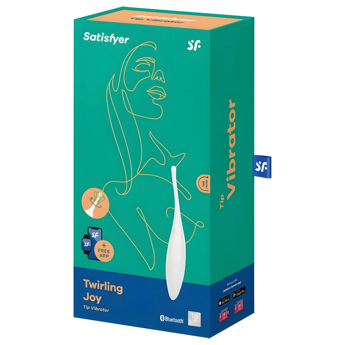 satisfyer vibrateur pointe de clit twirling joy blanc