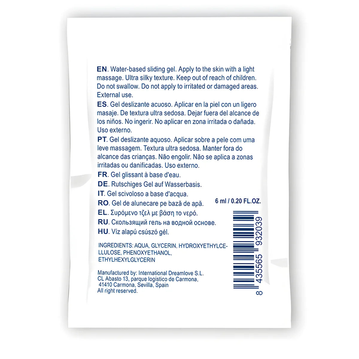 waterfeel gel de glissement neutre base deau 6 ml