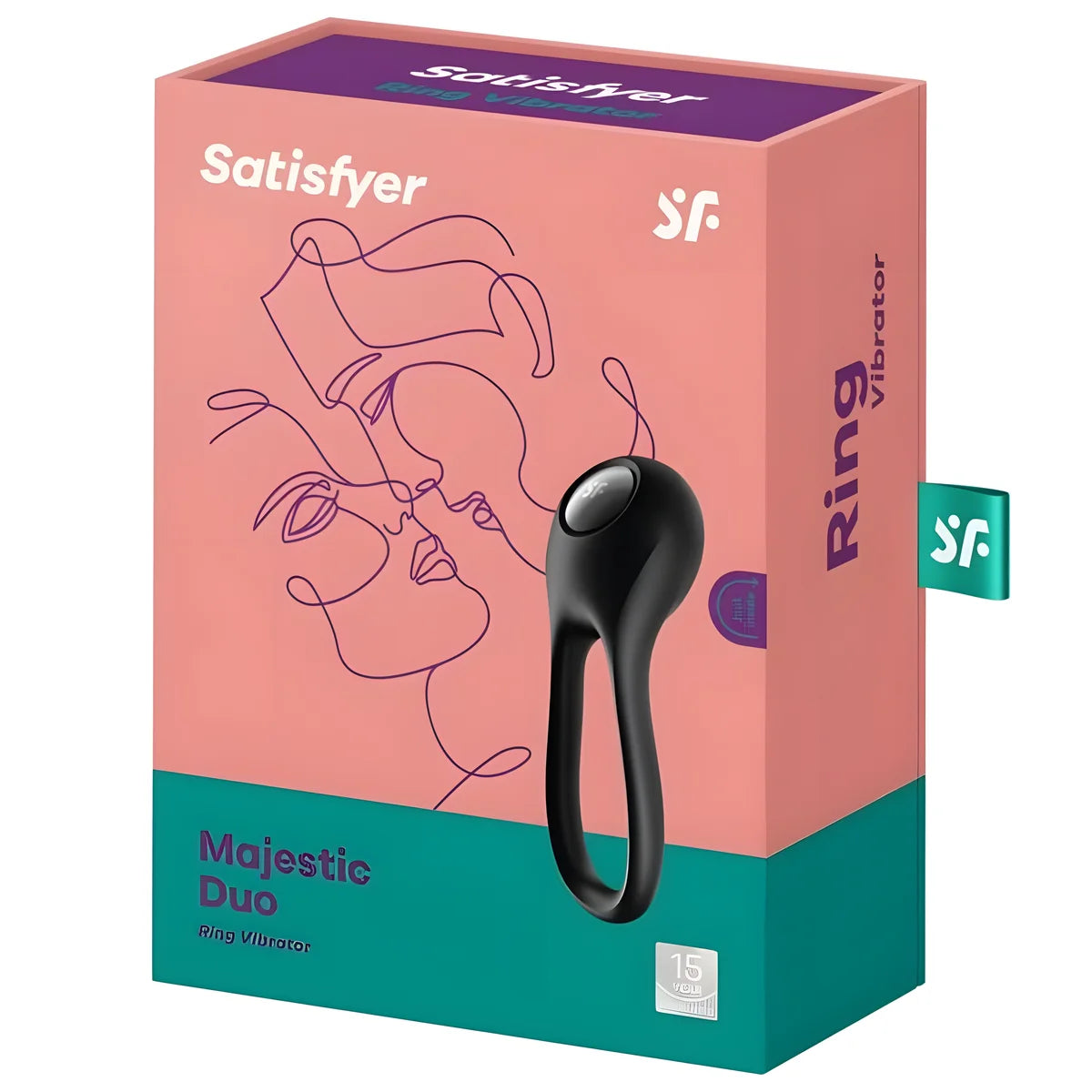 satisfyer vibrateur anneau majestic duo noir