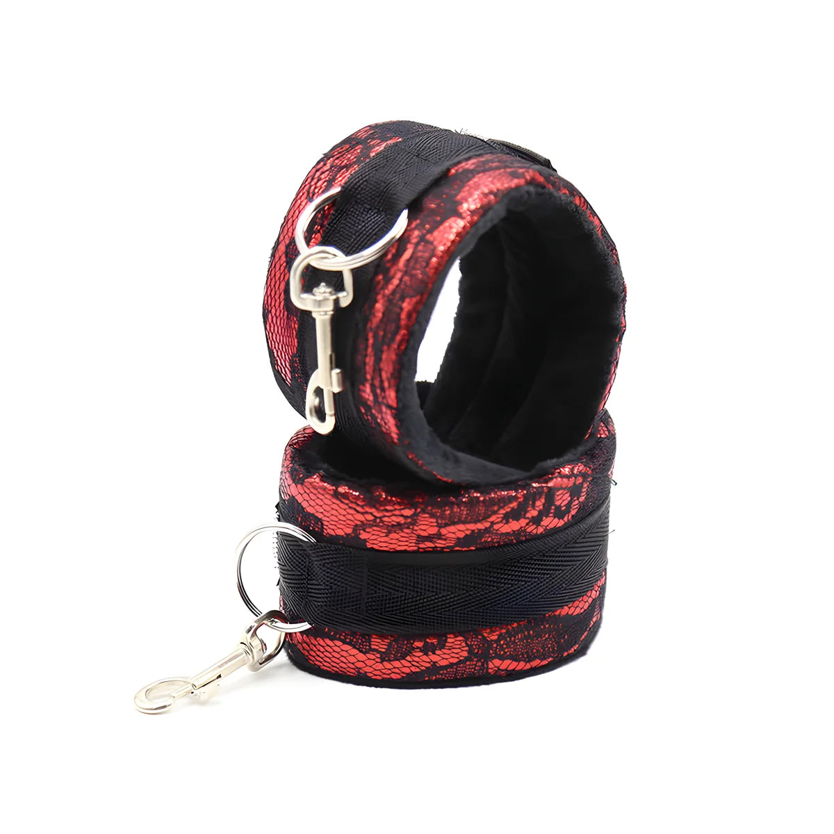 ohmama fetish menottes en velours avec ruban en nylon