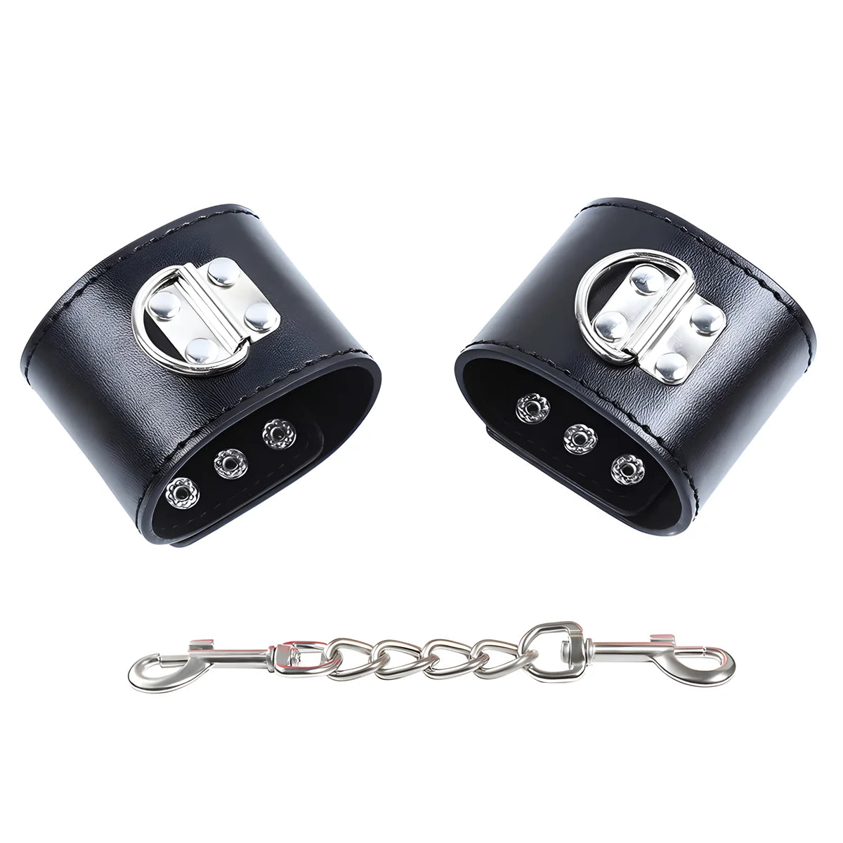 ohmama fetish retenues poignets snap fasten metal