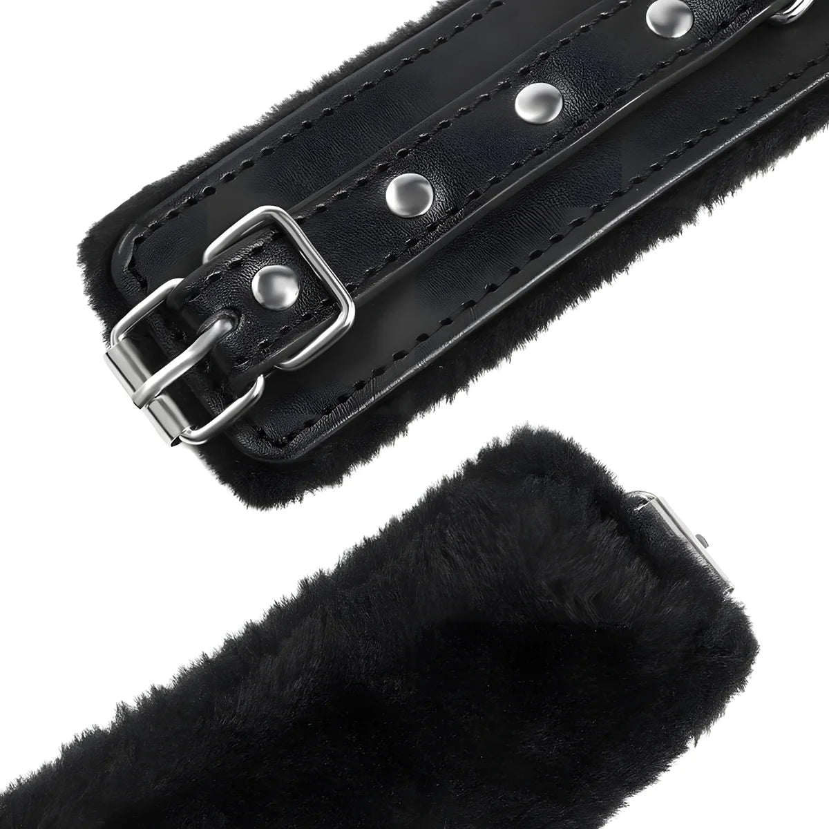 ohmama fetish premium retenues poignets doublees de fourrure
