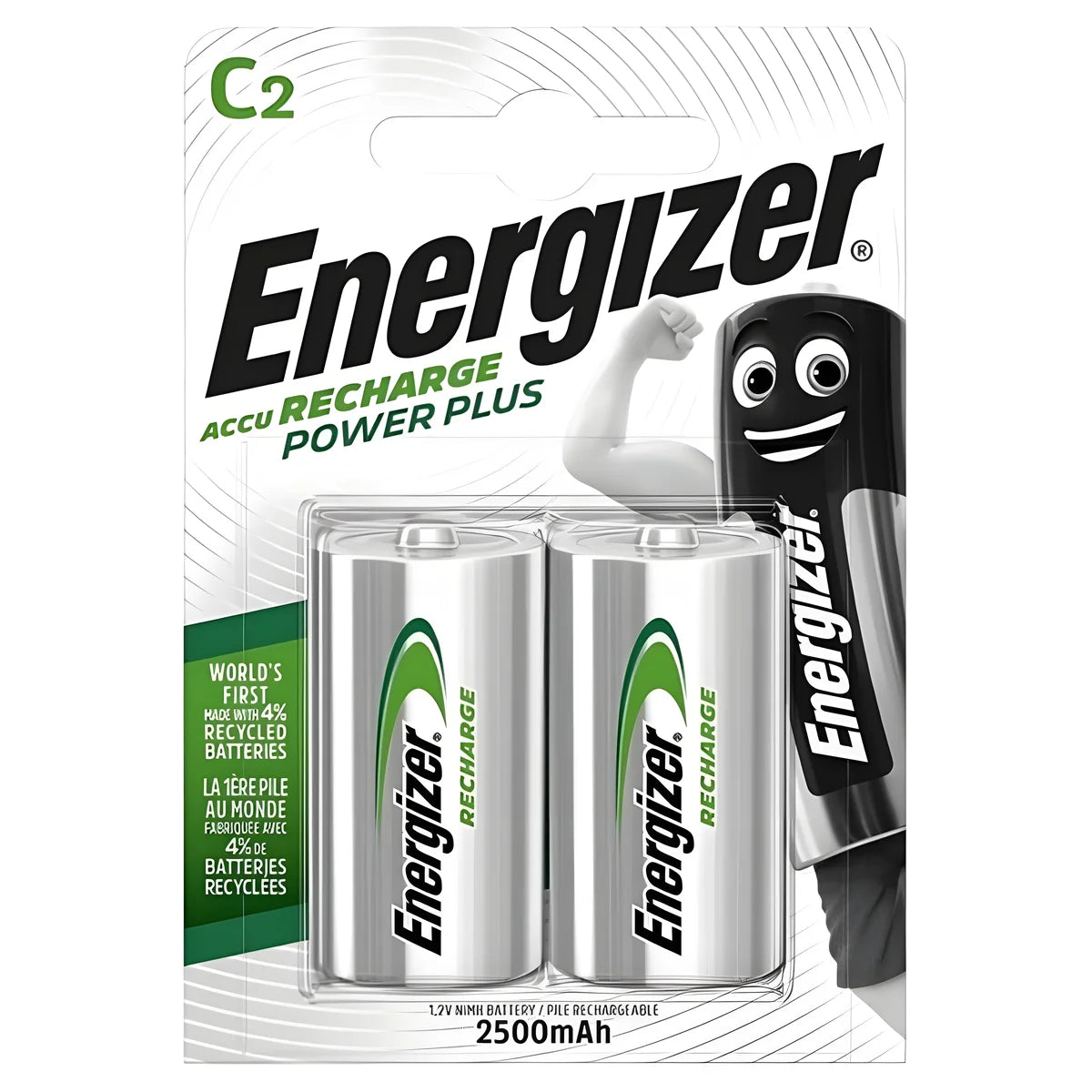 energizer batterie rechargeable power plus hr14 c 2500mah 2 unit