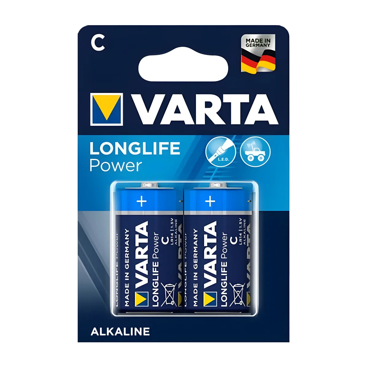 varta longlife power pile alcaline c lr14 2 unite