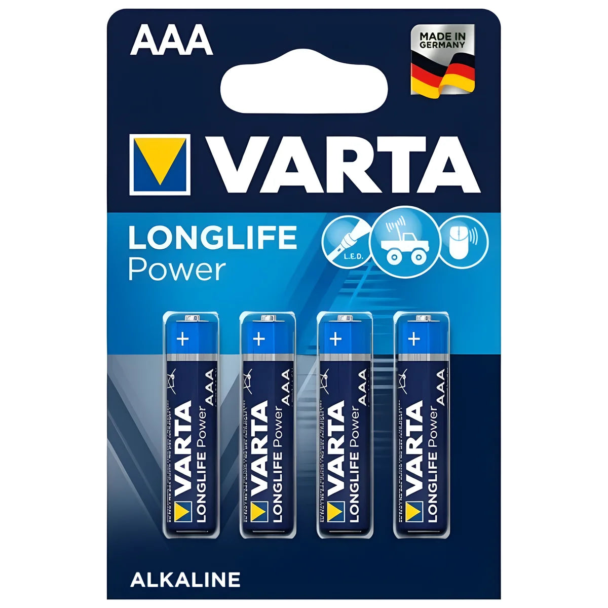varta pile alcaline longlife power aaa lr03 4 unite