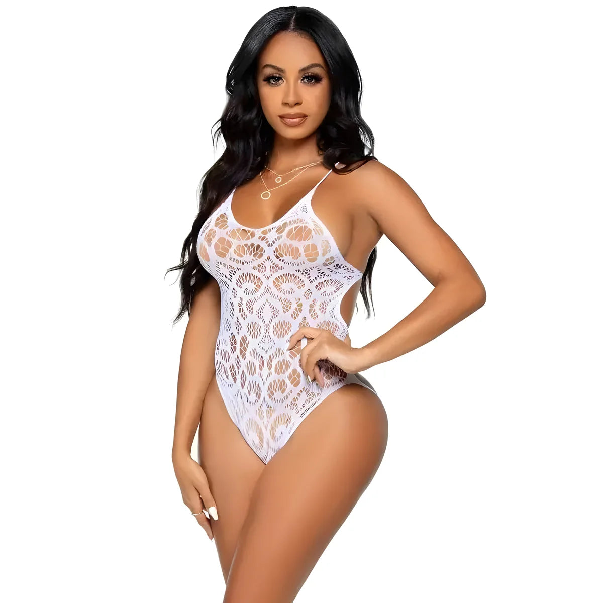leg avenue teddy en dentelle sans coutures blanc