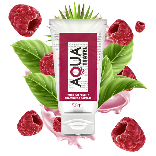 aqua travel lubrifiant a base deau saveur framboise sauvage 50 ml