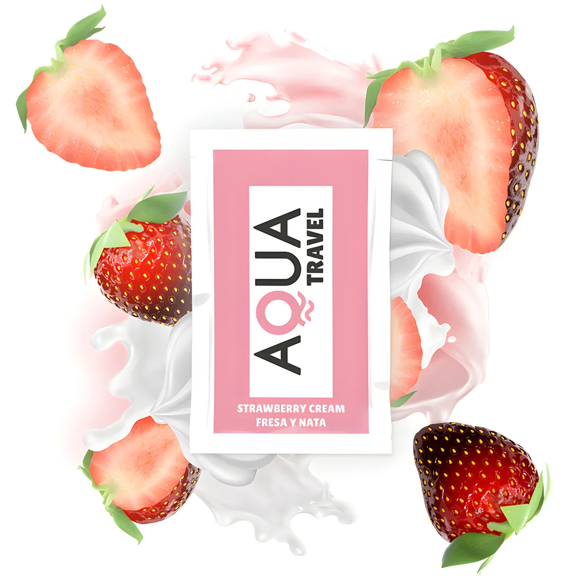 aqua travel lubrifiant a base deau saveur creme de fraise 6 ml