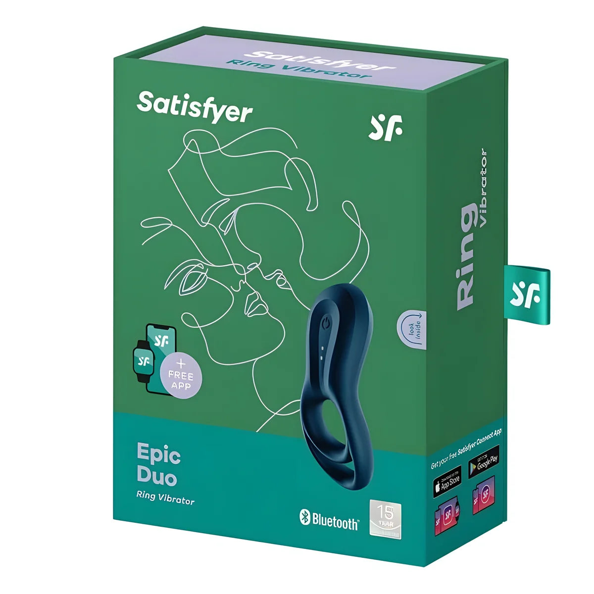 satisfyer application epic duo ring vibrator bleu