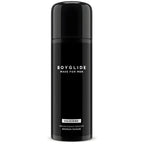 Flacon Boyglide Made For Men Silicone vu de face format compact, lubrifiant base silicone premium pour homme, etiquette noire sobre, longue tenue confort prolonge.