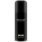 Flacon noir Boyglide Made For Men Aqua de face format compact, lubrifiant anal base eau premium, etiquette sobre, glisse douce et confort masculin durable.