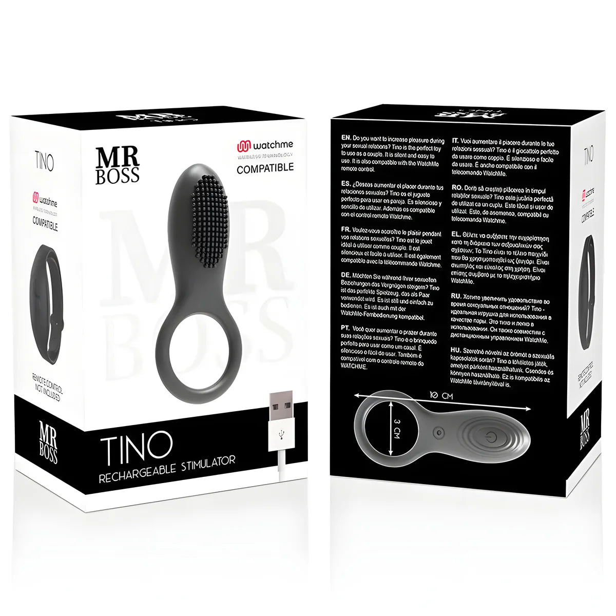 mr boss bague stimulateur tino compatible avec la technologie sans fil watchme